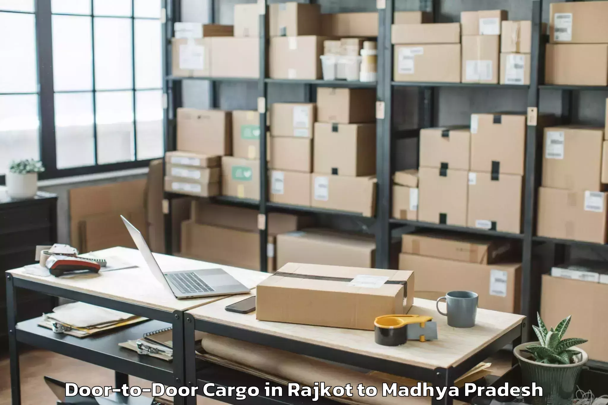 Efficient Rajkot to Sanwer Door To Door Cargo